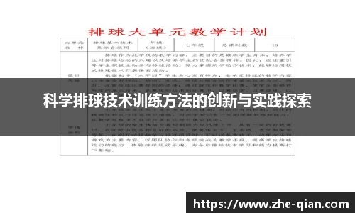 科学排球技术训练方法的创新与实践探索